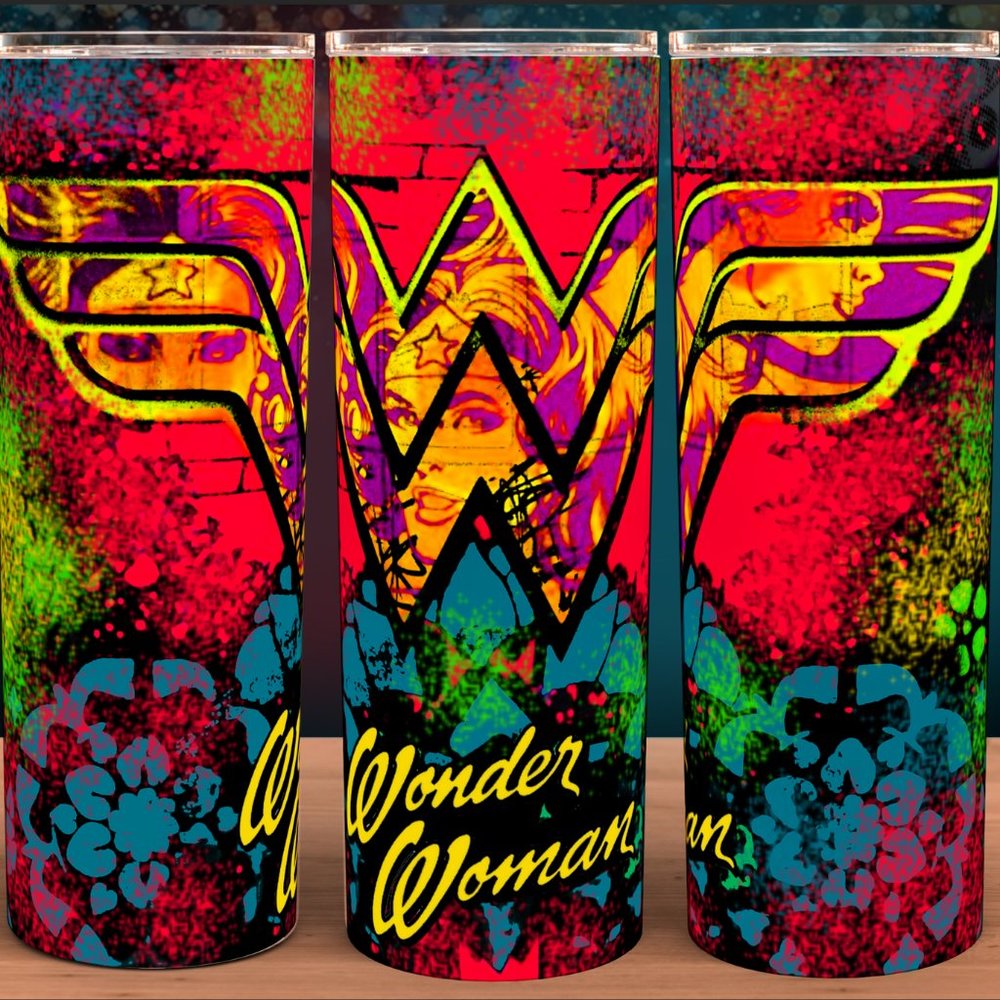 Wonder Woman Graffiti Style Tumbler
